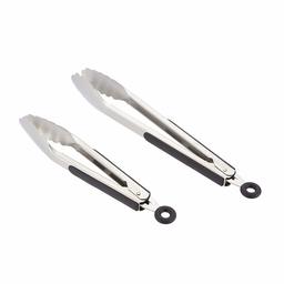 AmazonCommercial Stainless Steel Kitchen Tongs, Non-Slip Grip, 9