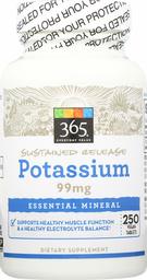 365 Everyday Value, Potassium 99mg, 250 ct