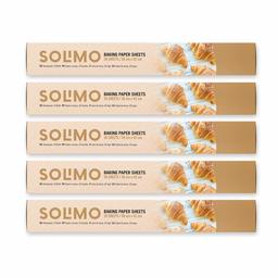Marca Amazon - Solimo Papel de Horno en Hojas - 38 cm x 42 cm - 5 rollos de 20 hojas (Total 100 hojas)