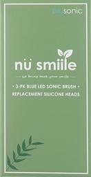 Nü Smiile Nu Smiile Replacement Toothbrush Heads, Blue Led, Silicone Brush Head, 3 Count