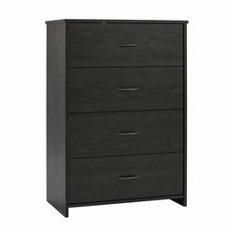 Ameriwood Commode Classique 4 tiroirs Commode à 4 tiroirs Noir