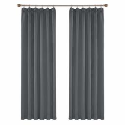 UMI. by Amazon Rideaux Occultants Gris Clair Isolants Thermiques Reducteur de Bruit Rideau Salon Chambre Bebe avec Galon Fronceur 2 Pièces 140x245cm