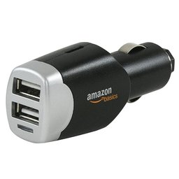AmazonBasics Dual USB-autolader, voor Apple- en Android-apparaten, 4.0 A