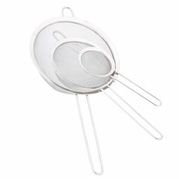 AmazonCommercial Stainless Steel 3-Piece Strainer Set, Set Contains 3.3