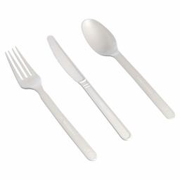AmazonBasics Compostable Plastic Cutlery Set, 360-Pack (180 forks, 120 spoons, 60 knives)