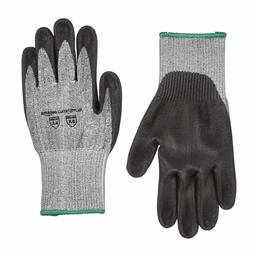 AmazonCommercial - Guantes (13 g, revestimiento de seda dorada y poliuretano, 3 pares), color negro