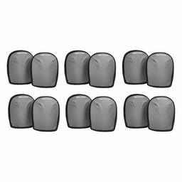 AmazonCommercial Washable Knee Pads, 8 in, Grey, 6 pair