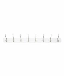 AmazonBasics Wall Mounted Standard Coat Rack, 8 Hooks, White (Renewed)