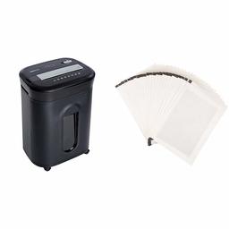 AmazonBasics 15-Sheet Cross-Cut Paper, CD Credit Card Office Shredder & SP24 Paper Shredder Sharpening & Lubricant Sheets - Pack of 24