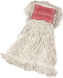 AmazonBasics Loop-End Synthetic Mop Head, 5-Inch Headband, Large, White - 6-Pack