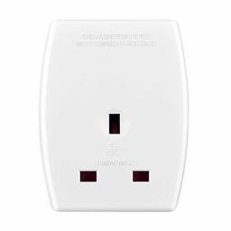 AmazonBasics UK to USA Travel Adaptor with Two USB Charging Ports, White