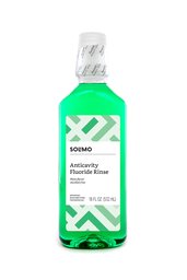 Amazon Brand - Solimo Anticavity Fluoride Rinse, Alcohol Free, Mint, 18 Fluid Ounce