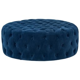 Amazon Brand – Rivet Cliff Mid-Century Modern Round Tufted Velvet Pouf Ottoman, 39