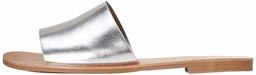 find. Women’s Flat Mule Sandals, Silver, 8 UK