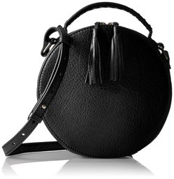 The Fix Hampton Crossbody Leather Circle Bag, Black