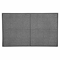 AmazonCommercial Anti-Fatigue Drainage Mat, Rubber with Grit for Enhanced Traction, 3' X 5', 1/2