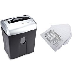 AmazonBasics 12-Sheet Cross-Cut Paper, CD, and Credit Card Shredder and Aleratec Shredder Lubricant Sheets (Pack of 12) Set
