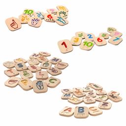 AmazonBasics Adaptive Case Pack, Braille Alphabet A-Z, Braille Numbers 1-10, Hand Sign Alphabet A-Z, Hand Sign Numbers 1-10