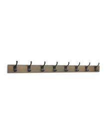 AmazonBasics Wall Mounted Modern Coat Rack, 8 Hooks, Set of 2, Barnwood (Renewed)