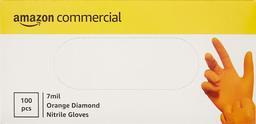 AmazonCommercial Powder Free Disposable Nitrile Gloves, 7 mil, Orange, Diamond Textured, 240mm Size S , 1000 (10 Boxes of 100)