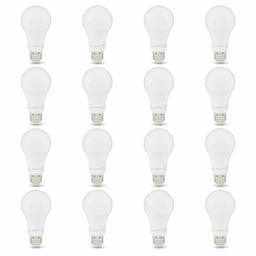 AmazonBasics 100W Equivalent, Soft White, Non-Dimmable, 10,000 Hour Lifetime, A19 LED Light Bulb | 16-Pack