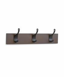 Wandmontage kapstok van AmazonBasics - 3 moderne haken, Espresso, verpakking van 2 stuks