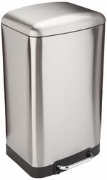 AmazonBasics - Papelera Rectangular de Cierre Suave con Pedal de Acero - 20 L, nÃƒÂ­quel, 40L US, 1