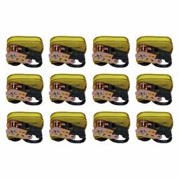AmazonBasics 15-Feet Ratchet Tie Downs, 500 Lbs Load Cap,1,500 Lbs Break Strength, Yellow, 12-Pack