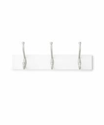 Amazon Basics Perchero de Pared - 3 Ganchos estándar (renovado), Sencillo, Blanco, 1