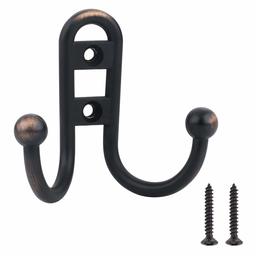 AmazonBasics Dubbele Prong Robe Haak, Olie Rubbed Brons, 5-Pack