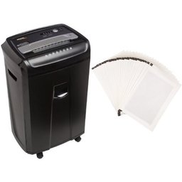 AmazonBasics 24-Sheet Cross-Cut Paper Shredder with Pullout Basket and Shredder Sharpening & Lubricant Sheets (Pack of 24) Bundle